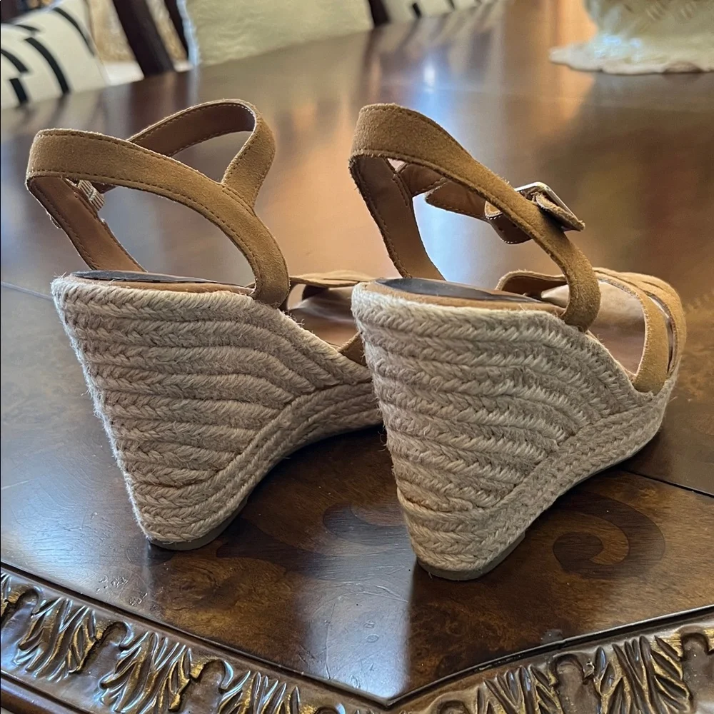 Dolce Vita Tan Suede Espadrille Wedge Sandals